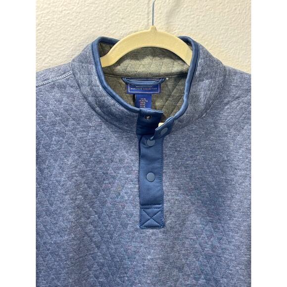 Wilkens Bros Blue Quarter Zip 1/4 Quilted Pullover Sweater Sweatshirt XL - Picture 2 of 7